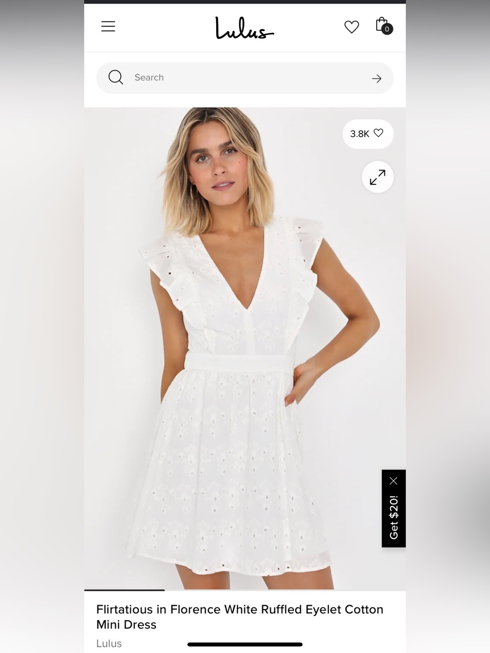 Lulu's White Ruffled Eyelet Cotton Mini Dress